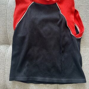 Urban Outfitters Red and Black Knit Top
